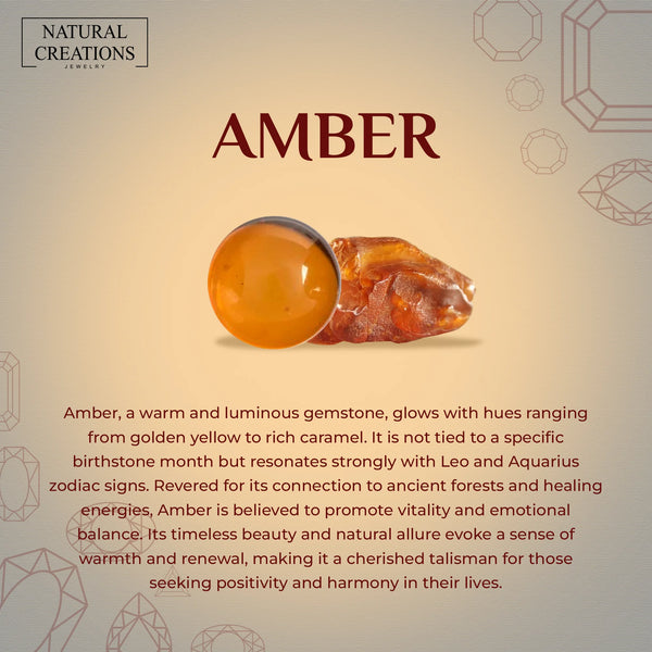 amber bezel-set ring