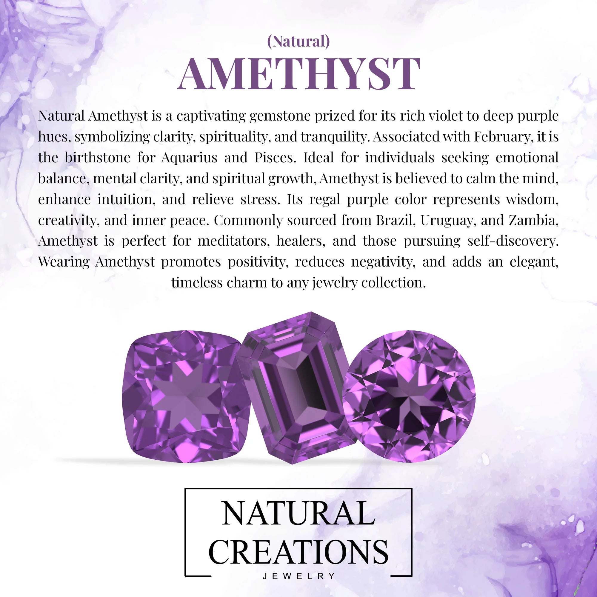 amethyst stackable prong-set ring