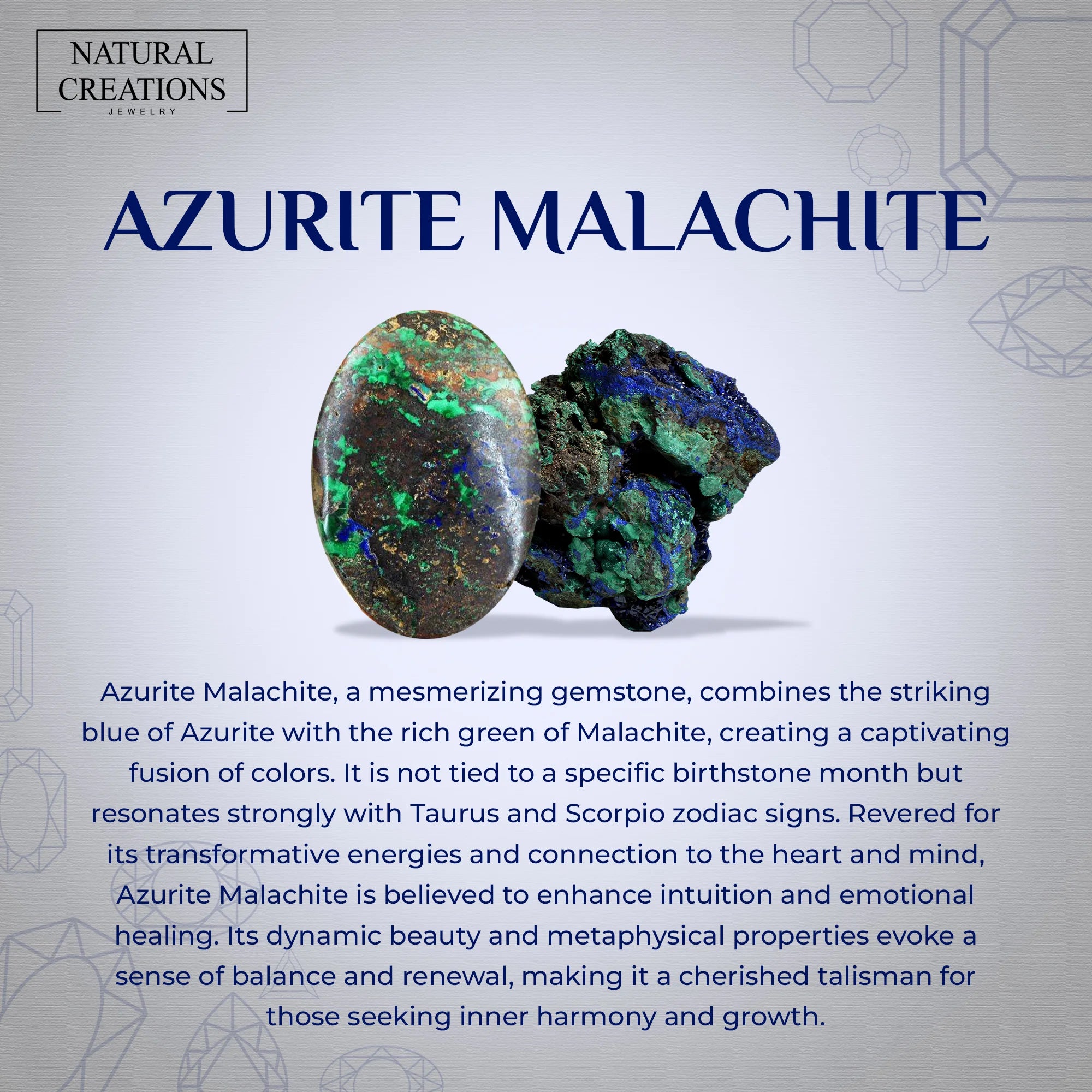 azurite malachite bezel-set ring