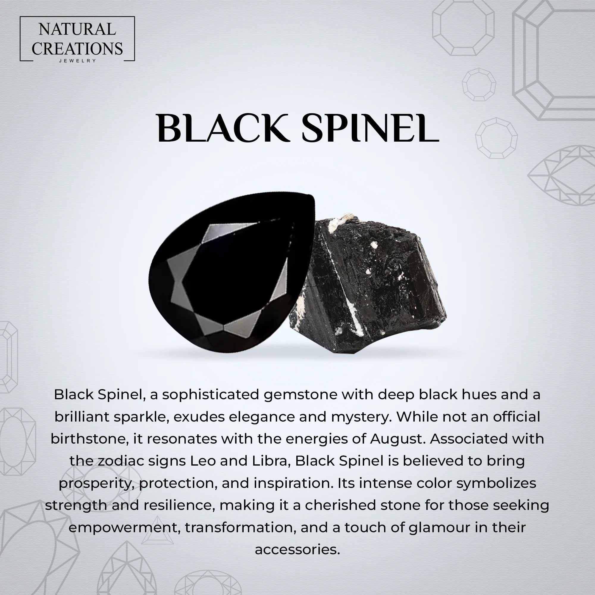 black spinel prong-set ring