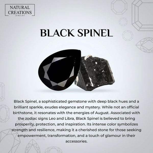 black spinel prong-set ring