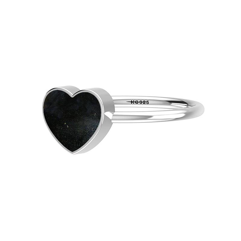 925 Sterling Silver Natural Cab Gemstone Heart Shape Bundle Rings Bezel Set Jewelry