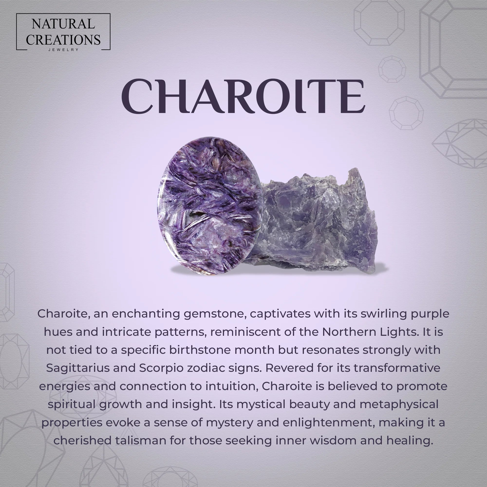 charoite stackable bezel-set ring