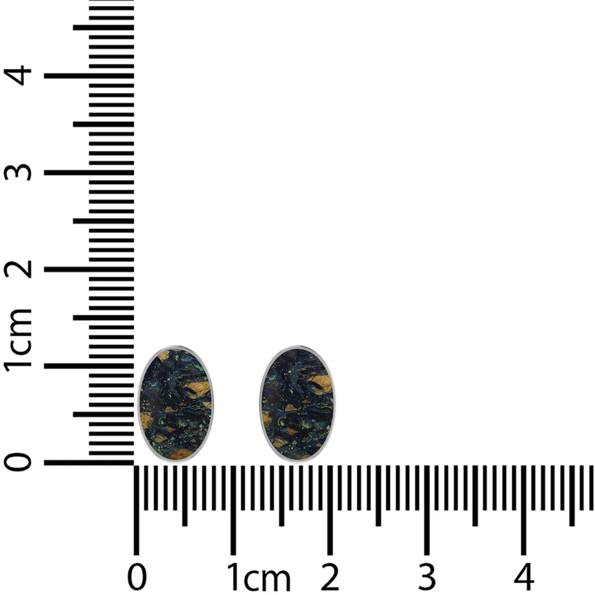 azurite malachite cab earrings