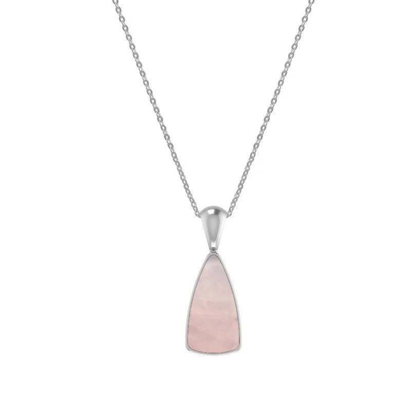 Natural Rose Quartz Pendant With Chain For Women