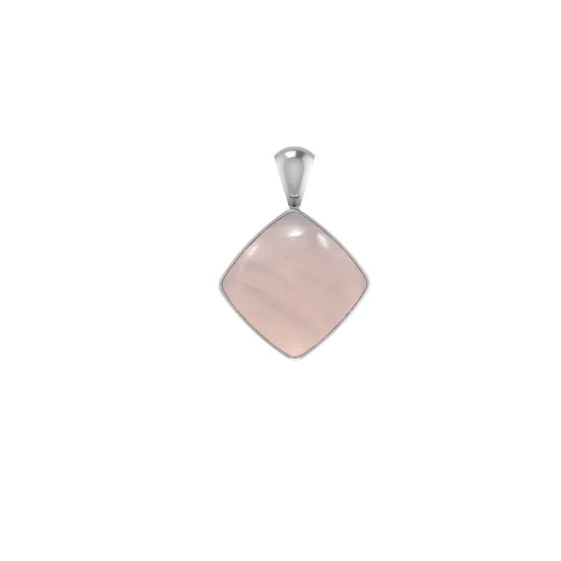 Natural Rose Quartz Pendant With Chain For Women