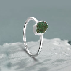 Chrysocolla stackable bezel-set ring