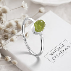 Peridot stackable bezel-set ring