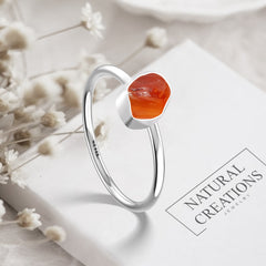 Carnelian stackable bezel-set ring