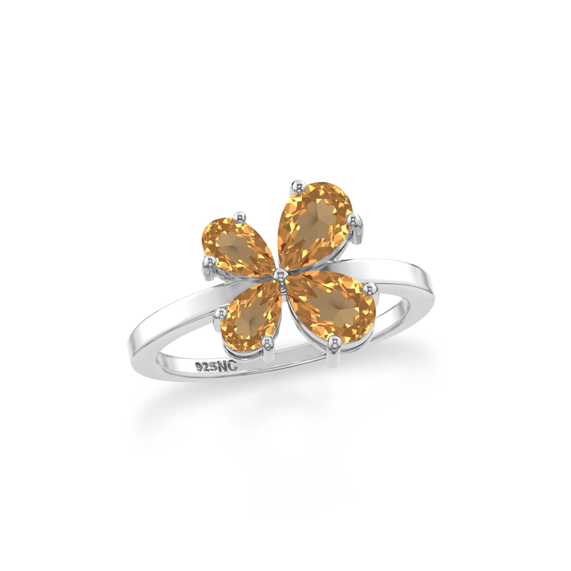 citrine stackable prong-set ring