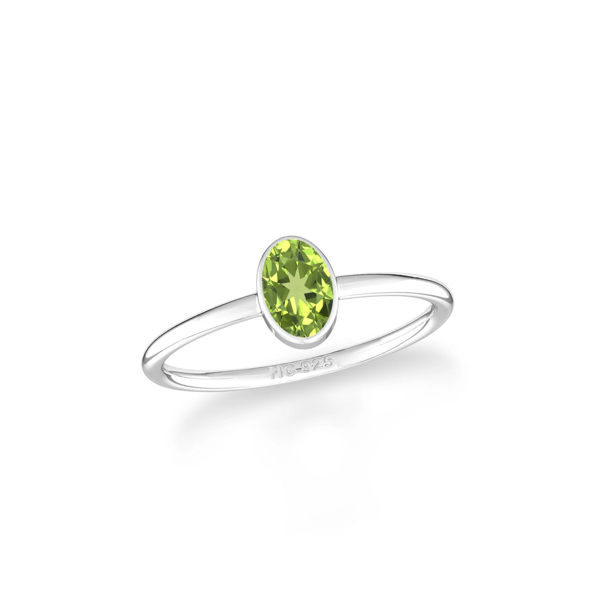 peridot stackable bezel-set ring