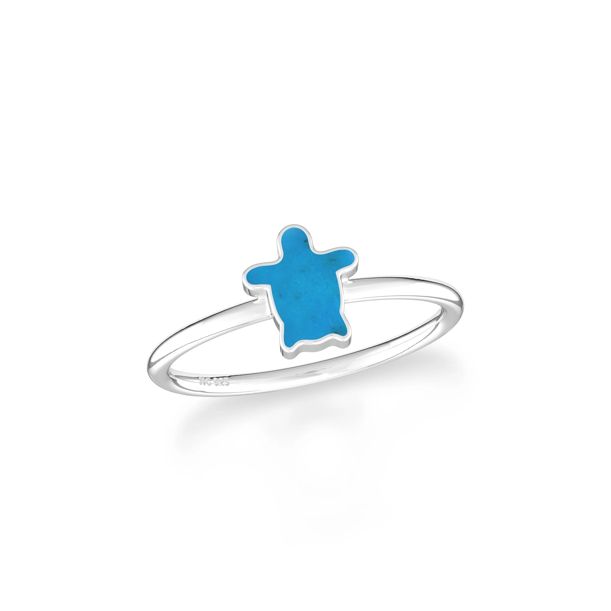 turquoise stackable bezel-set ring