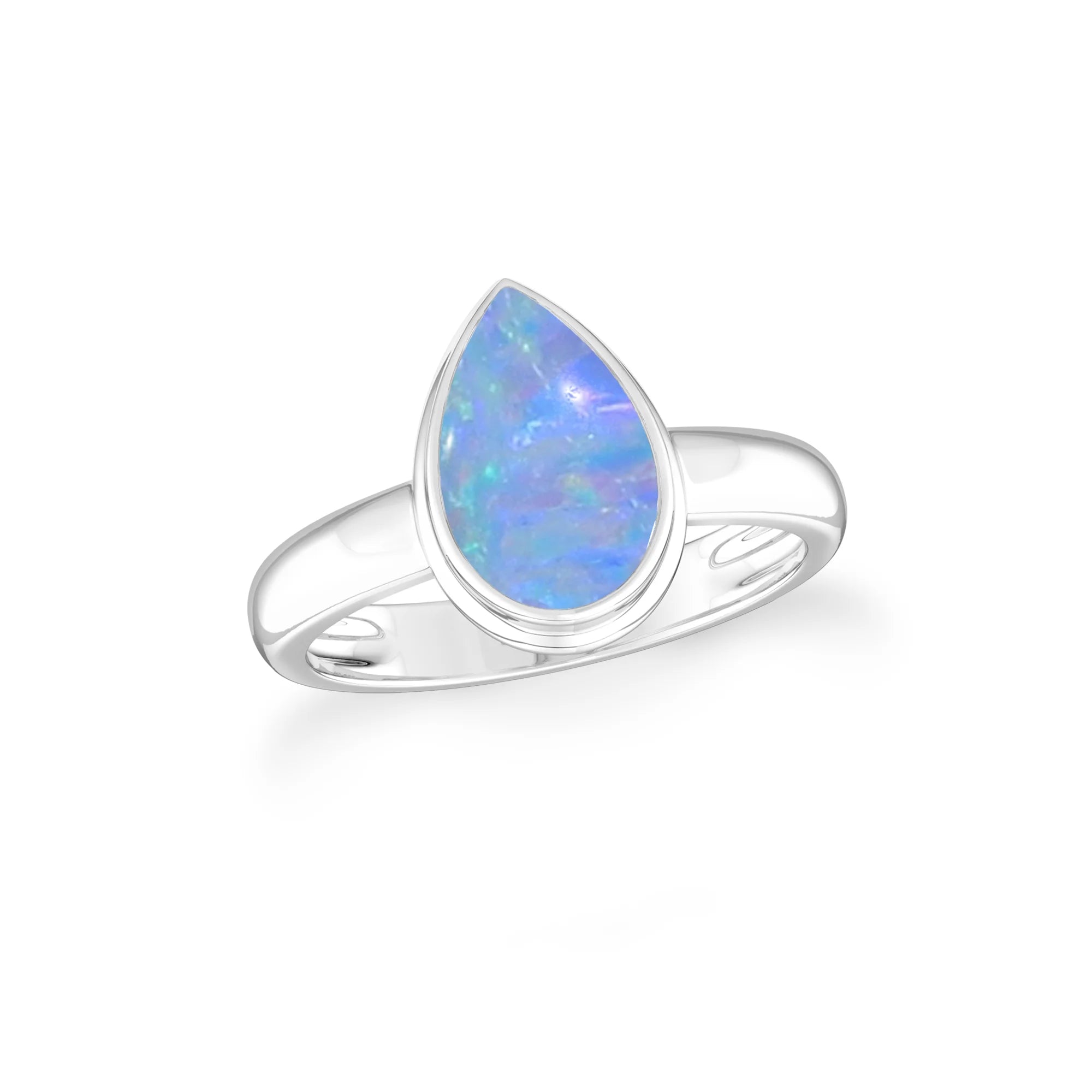 australian-opal bezel-set ring