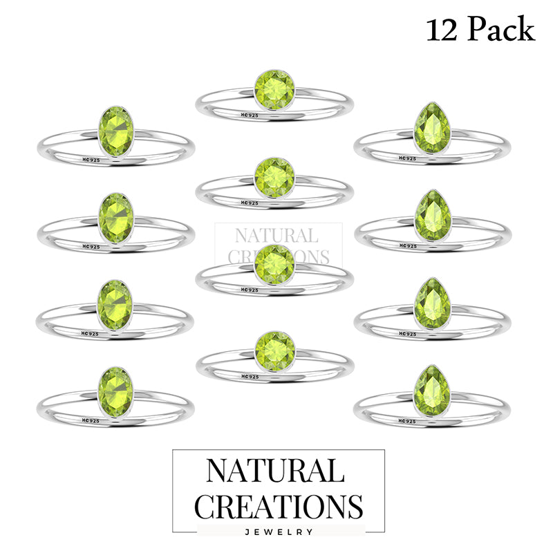 peridot stackable bezel-set ring