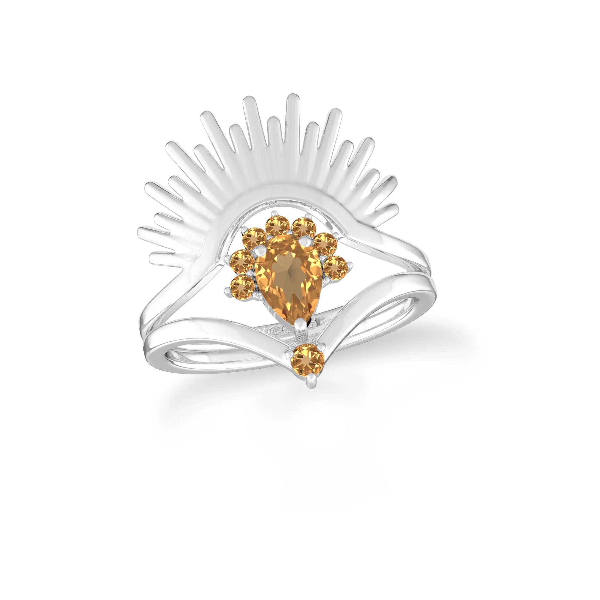 citrine prong-set ring