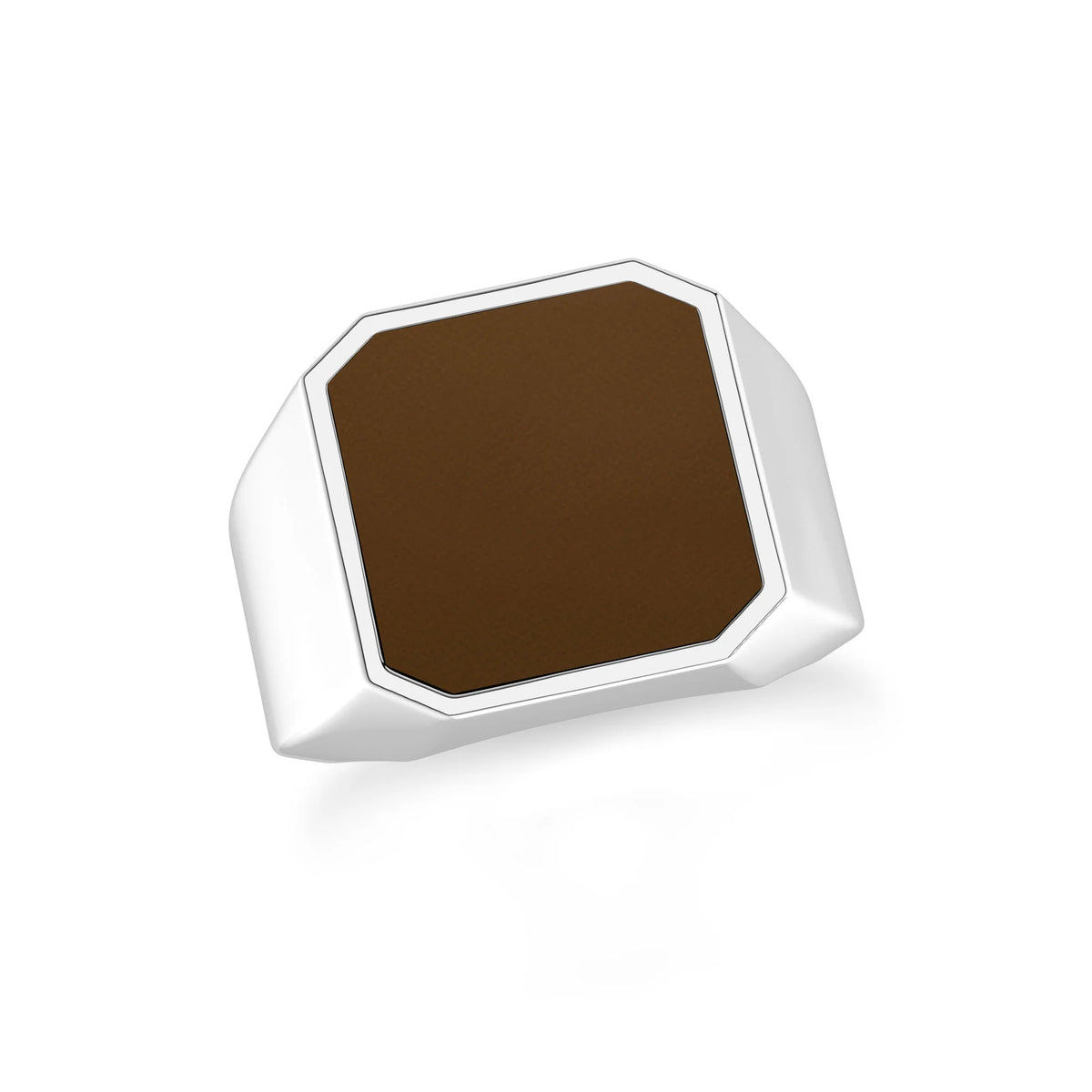 smoky quartz men bezel-set ring