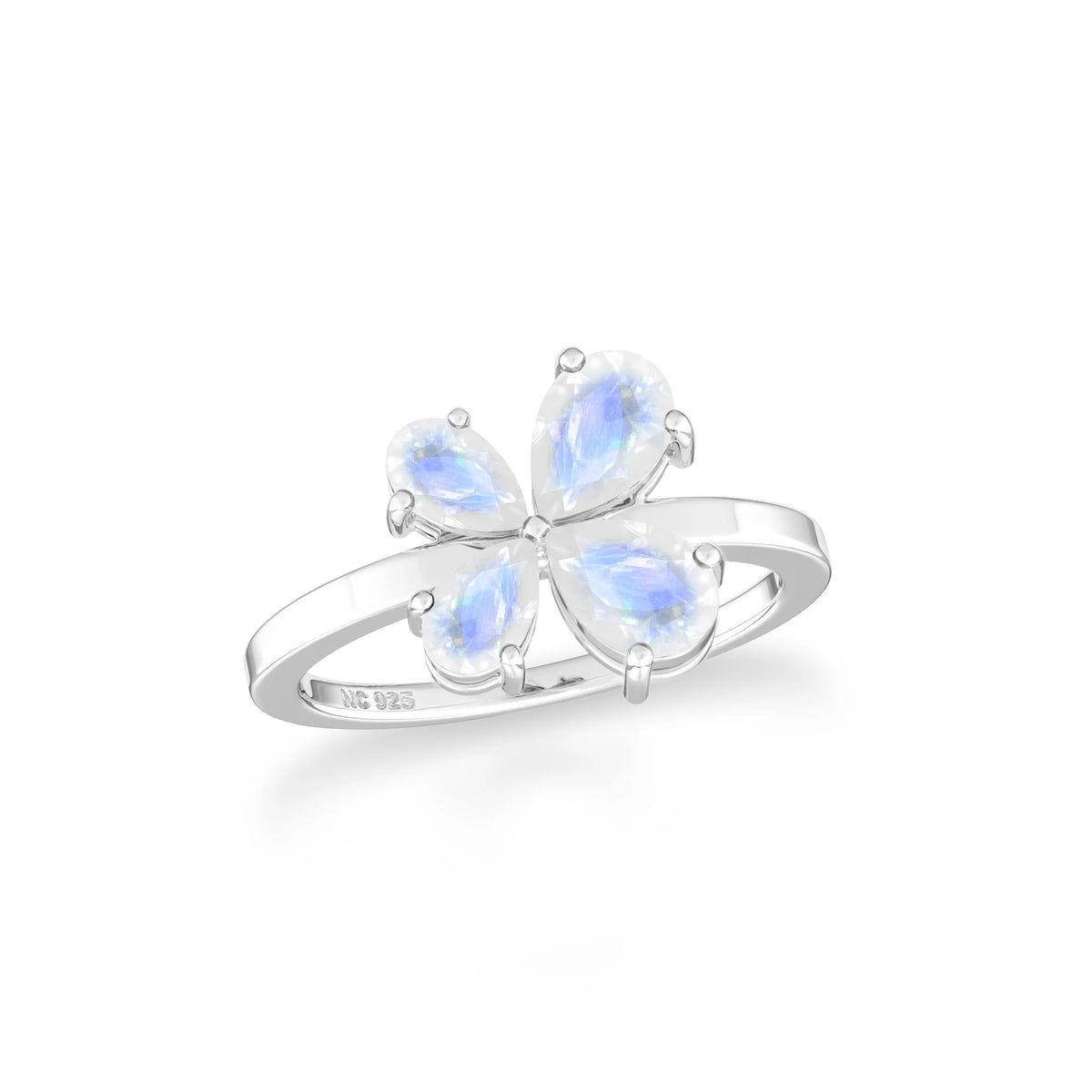 rainbow-moonstone prong-set ring