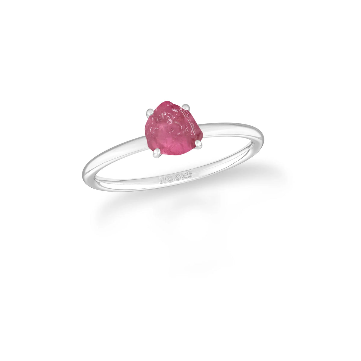 pink tourmaline stackable prong-set ring