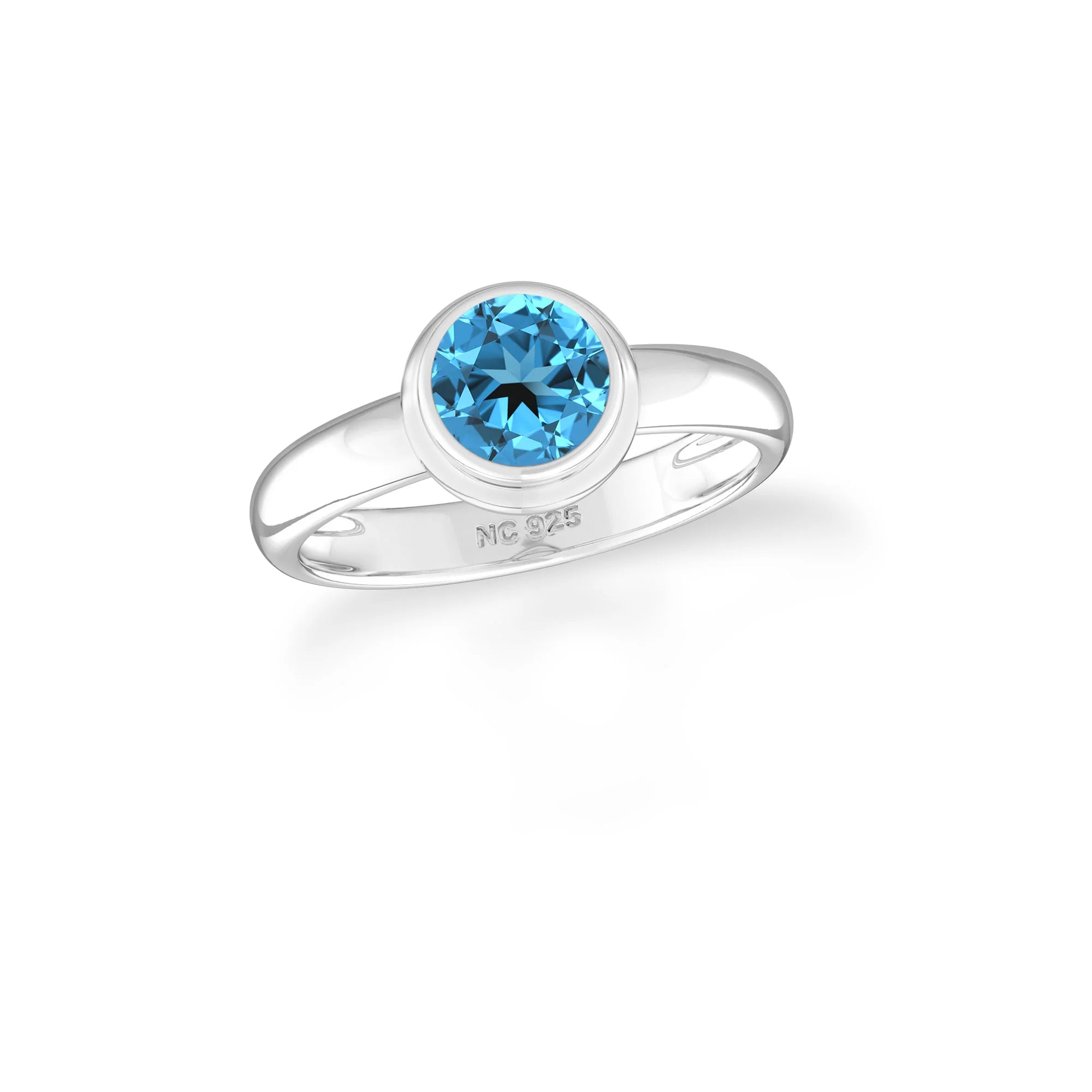 swiss blue topaz bezel-set ring