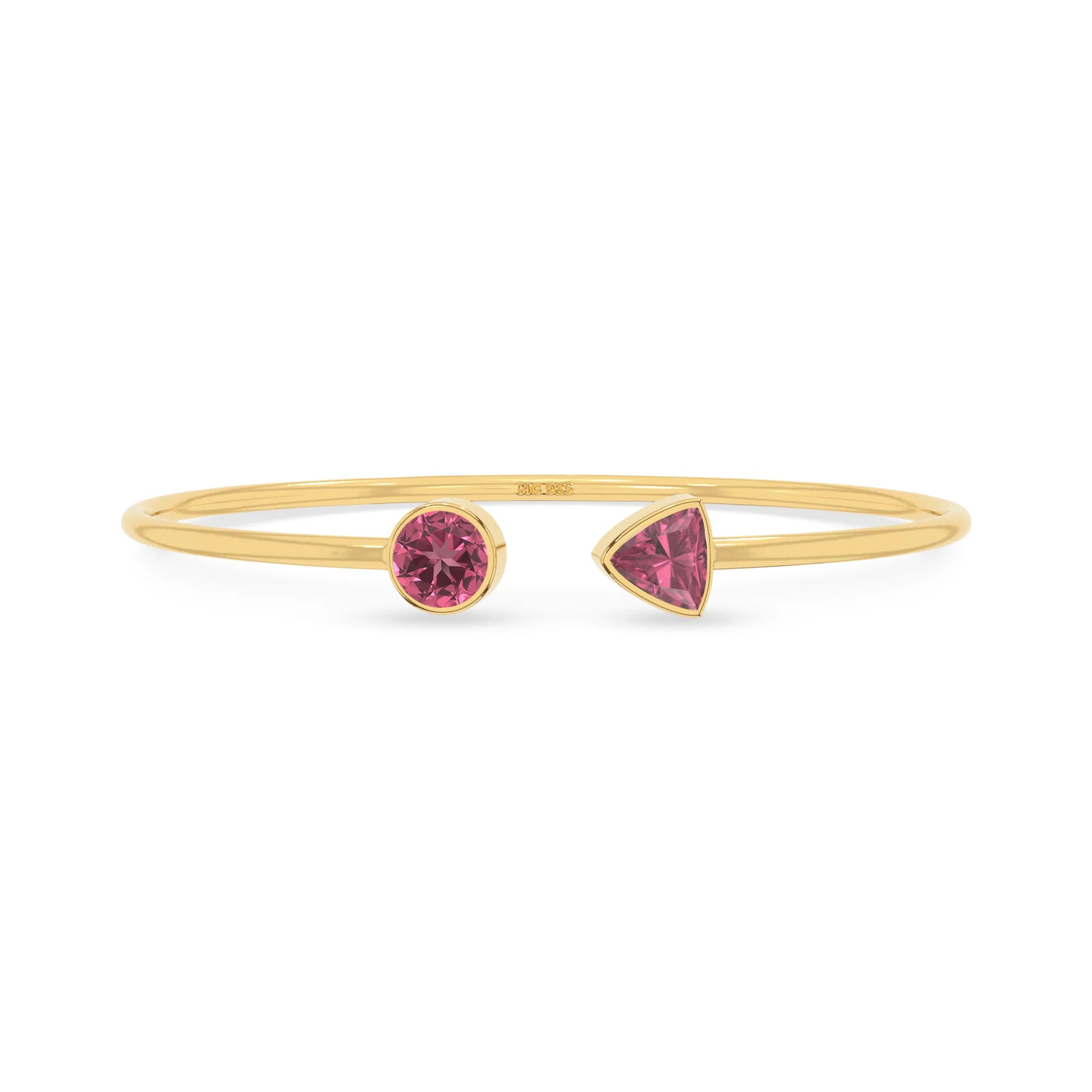 pink tourmaline cut bracelet