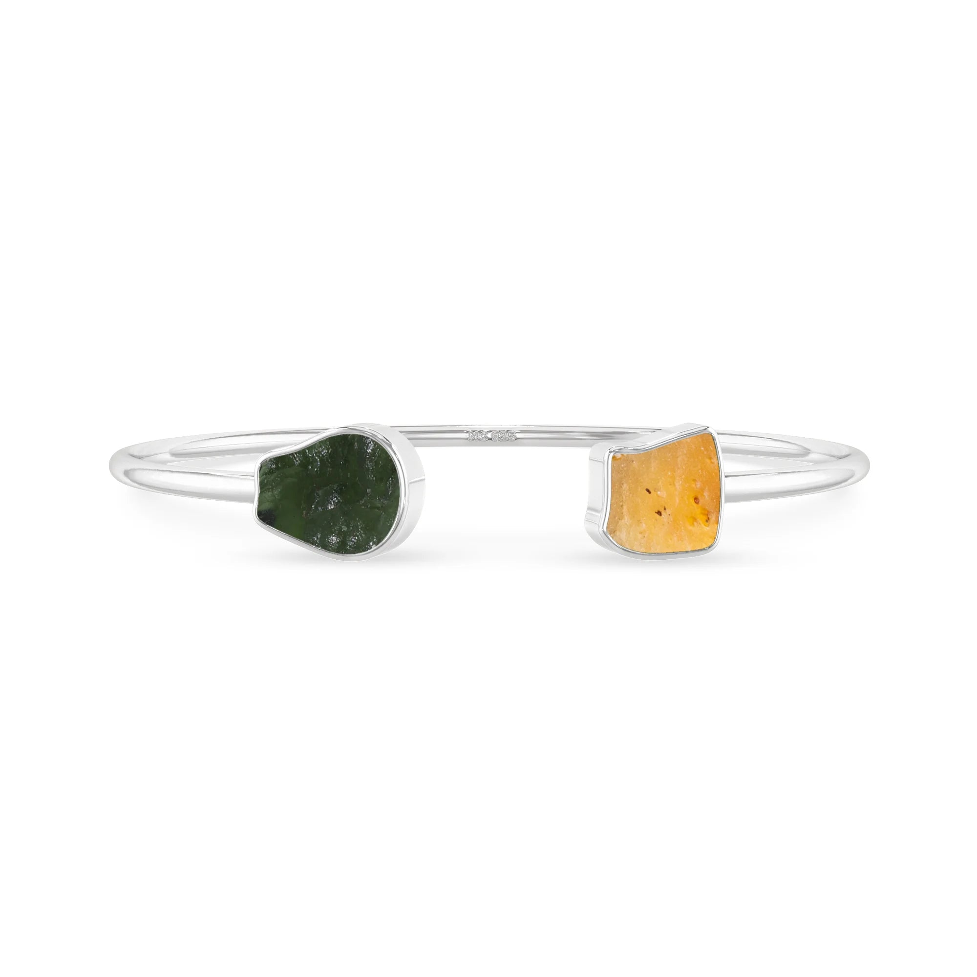 Moldavite Libyan Bracelet — NC925 Sterling Silver