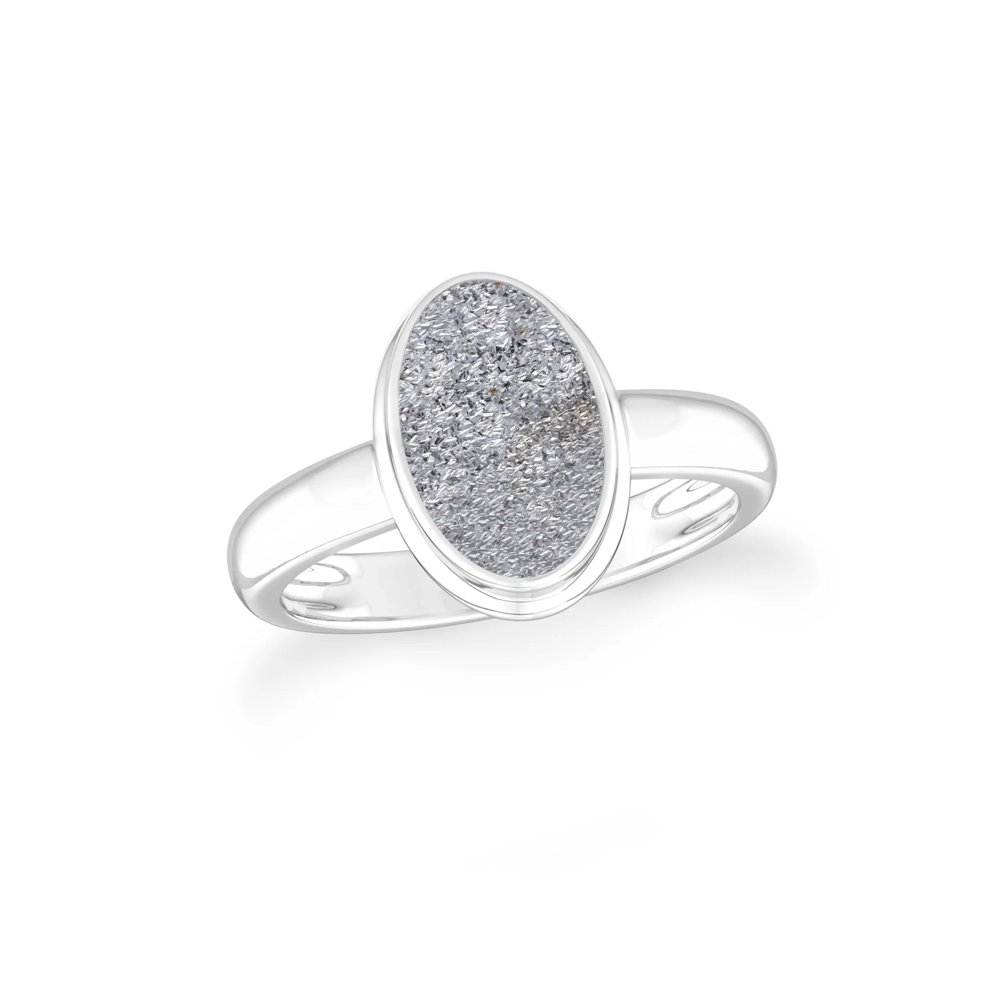 titanium-druzy-silver  bezel-set ring