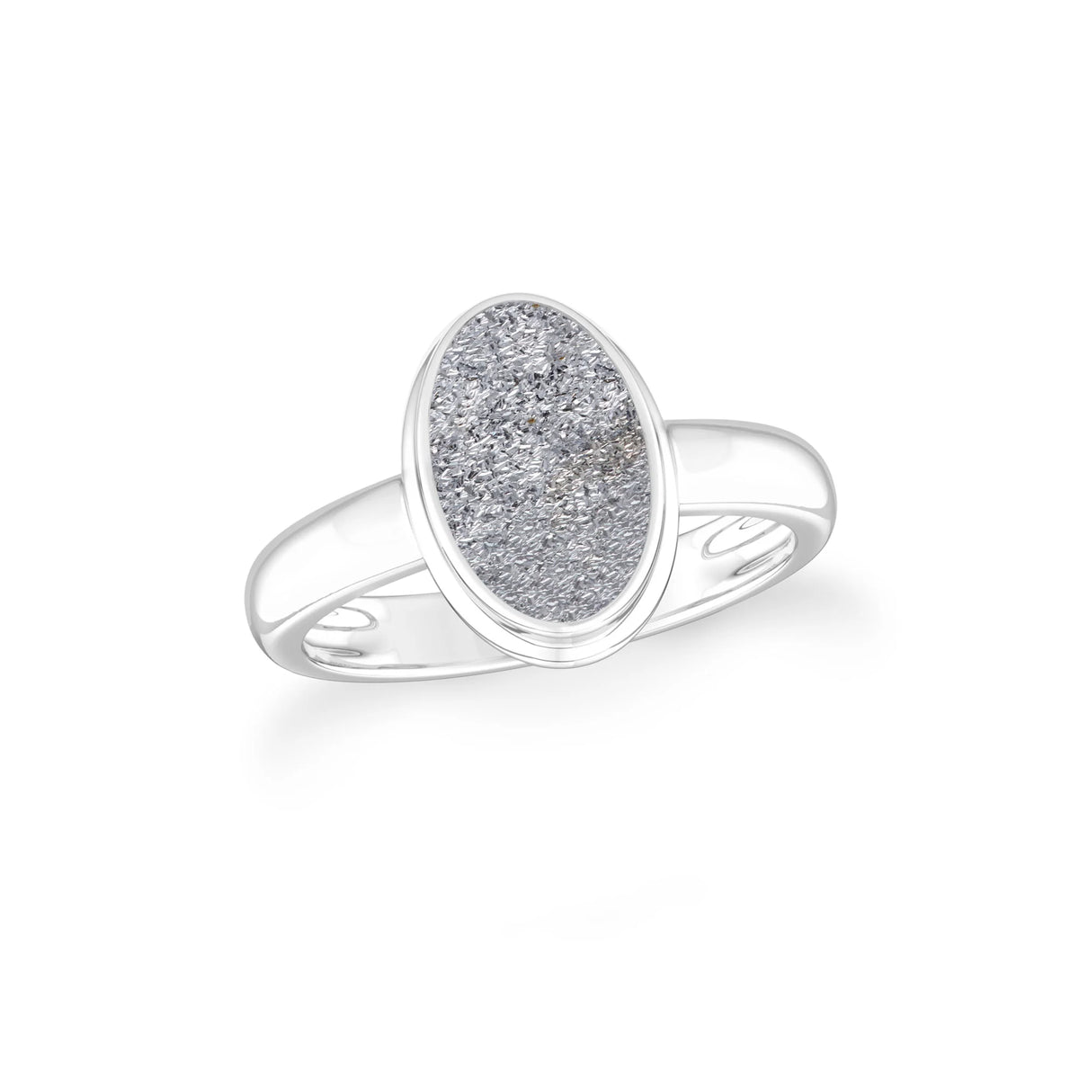 titanium-druzy-silver  bezel-set ring