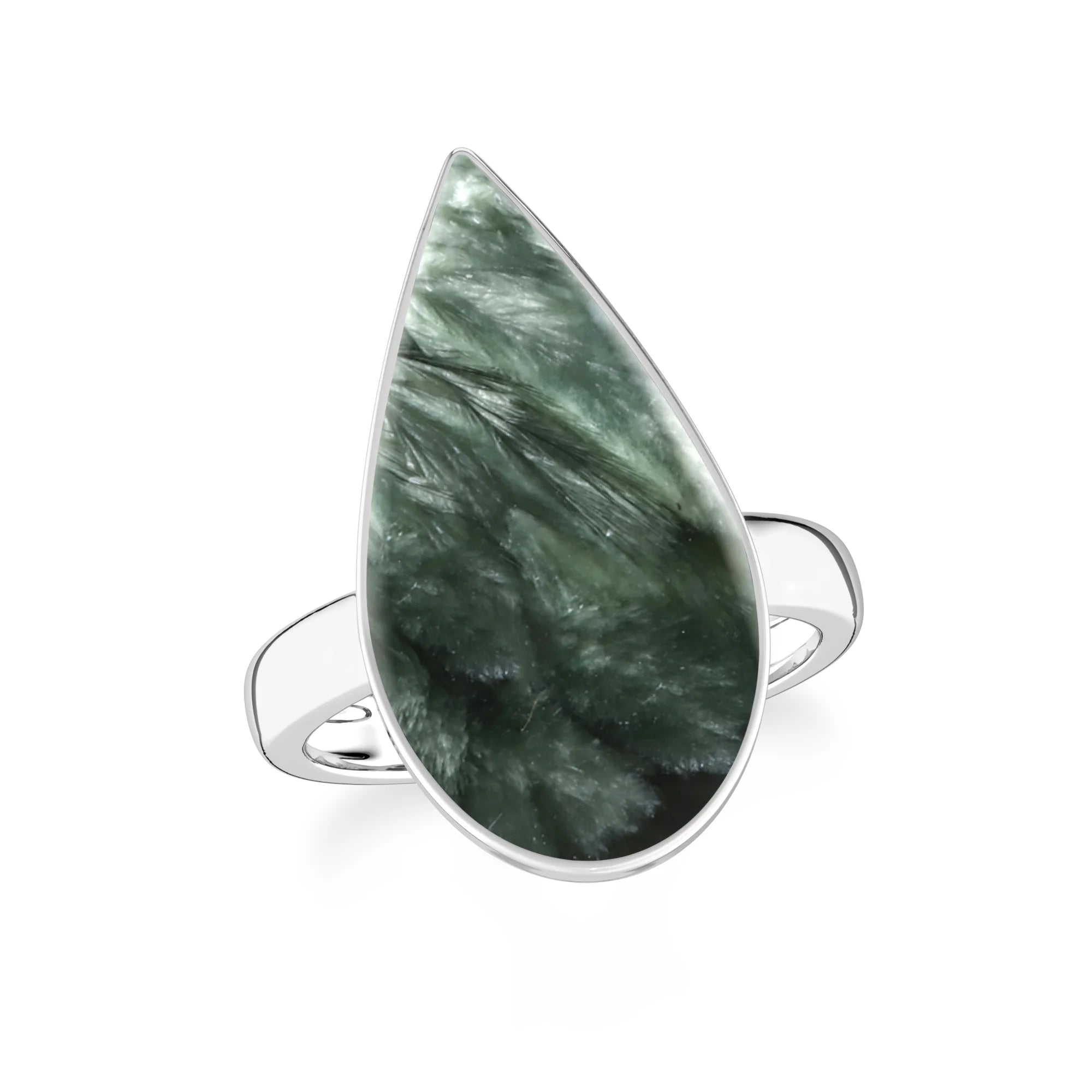 seraphinite bezel-set ring