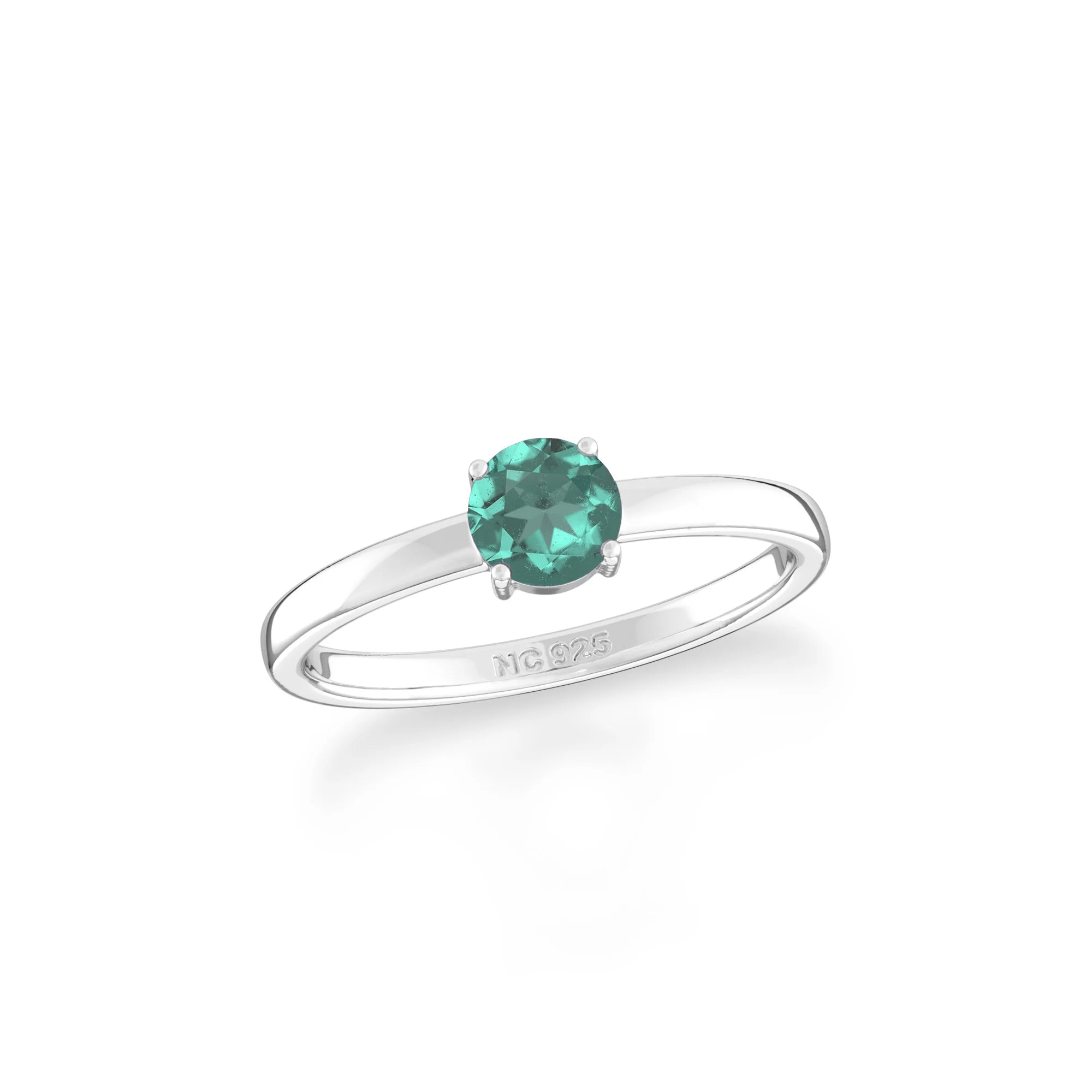 green tourmaline stackable prong-set ring