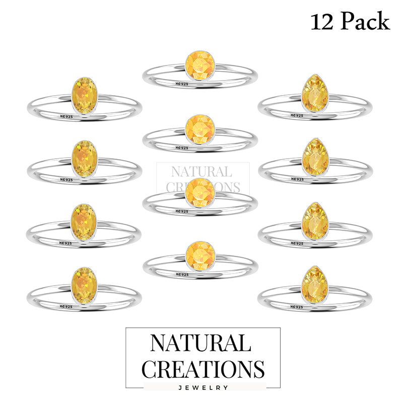 citrine stackable bezel-set ring