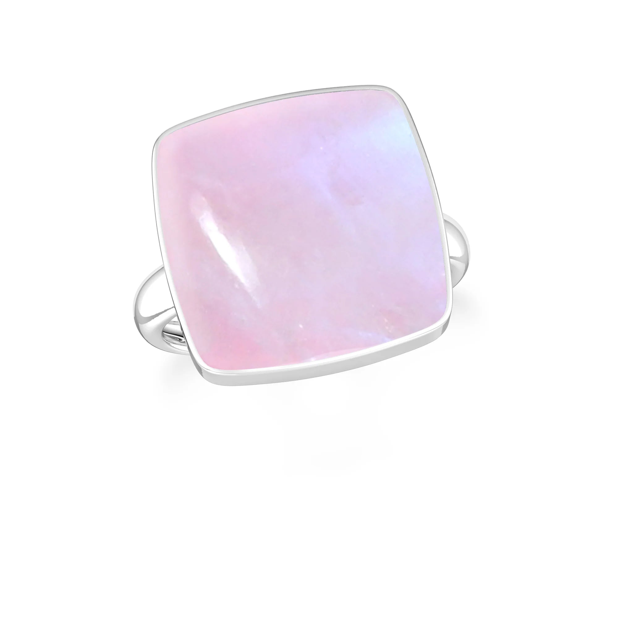 pink-moonstone bezel-set ring