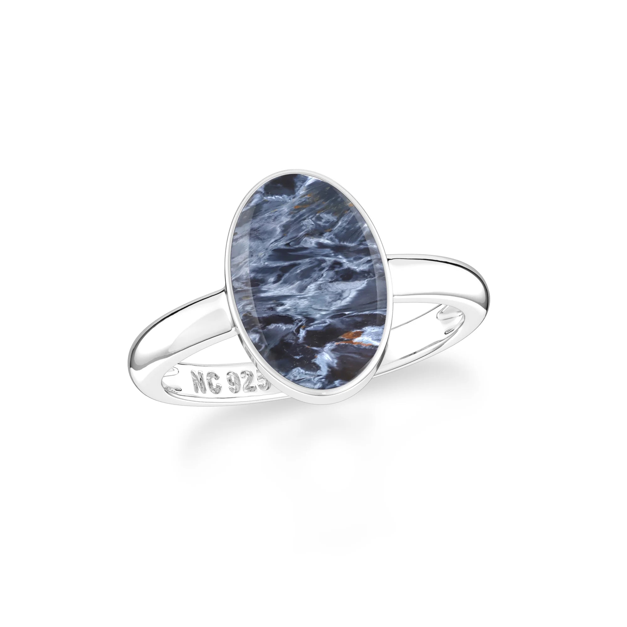pietersite bezel-set ring