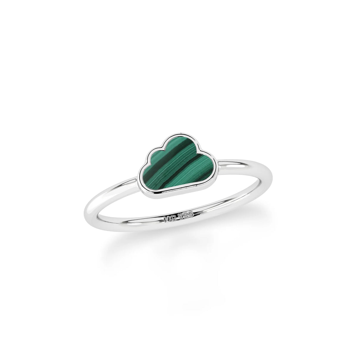 malachite stackable bezel-set ring