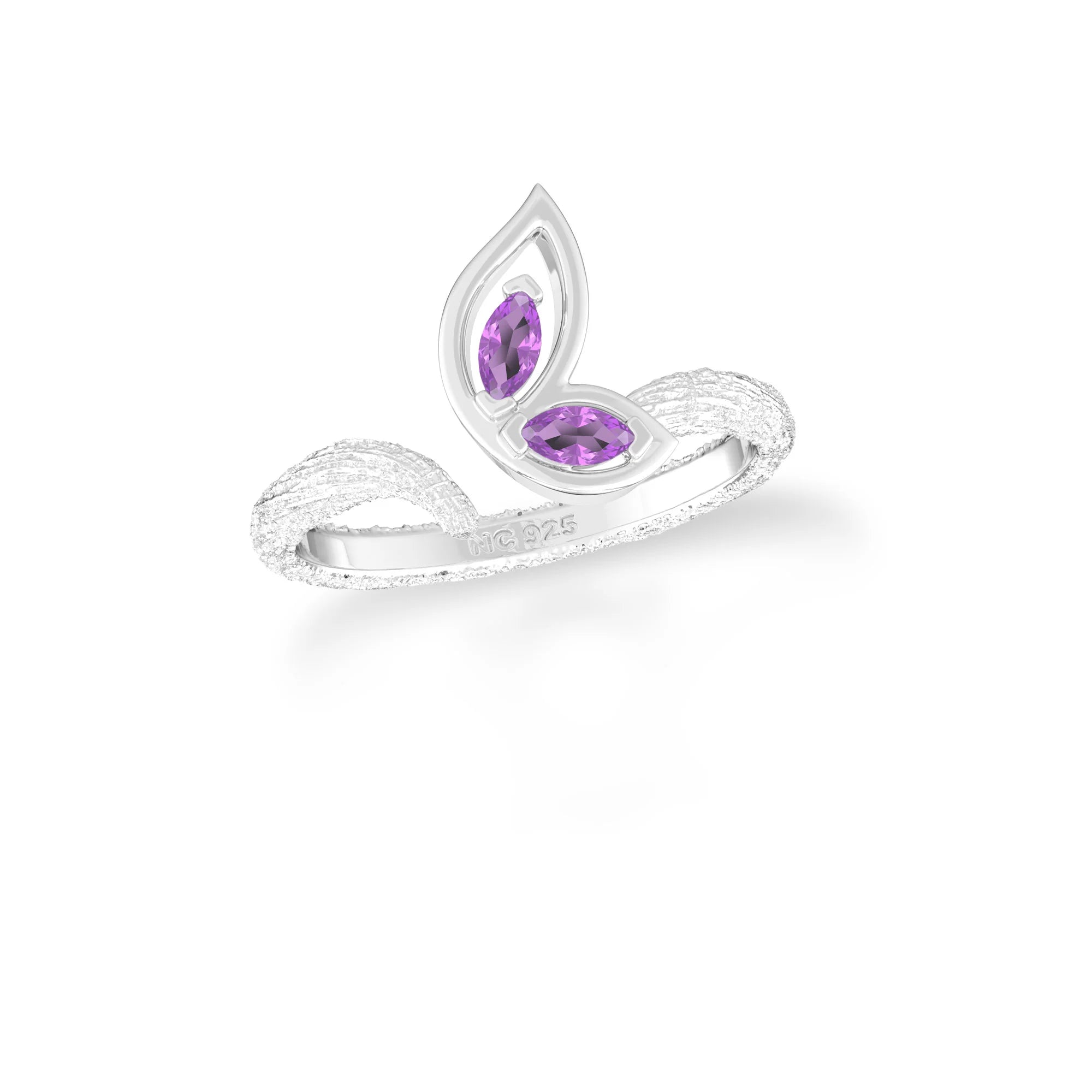 amethyst prong-set ring
