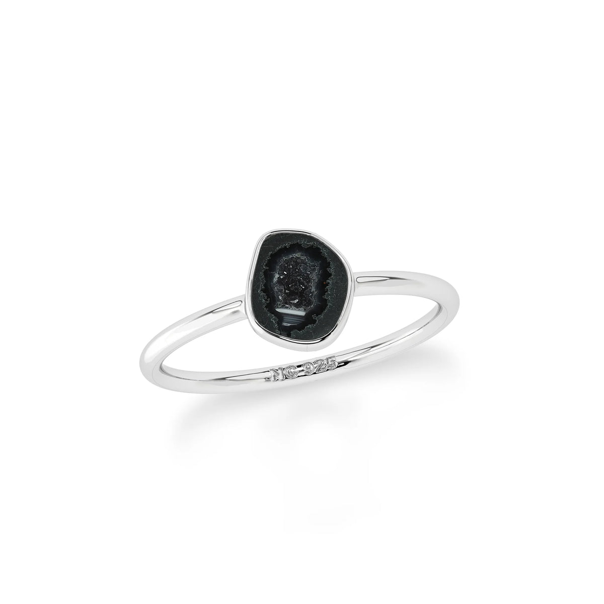 geode stackable bezel-set ring
