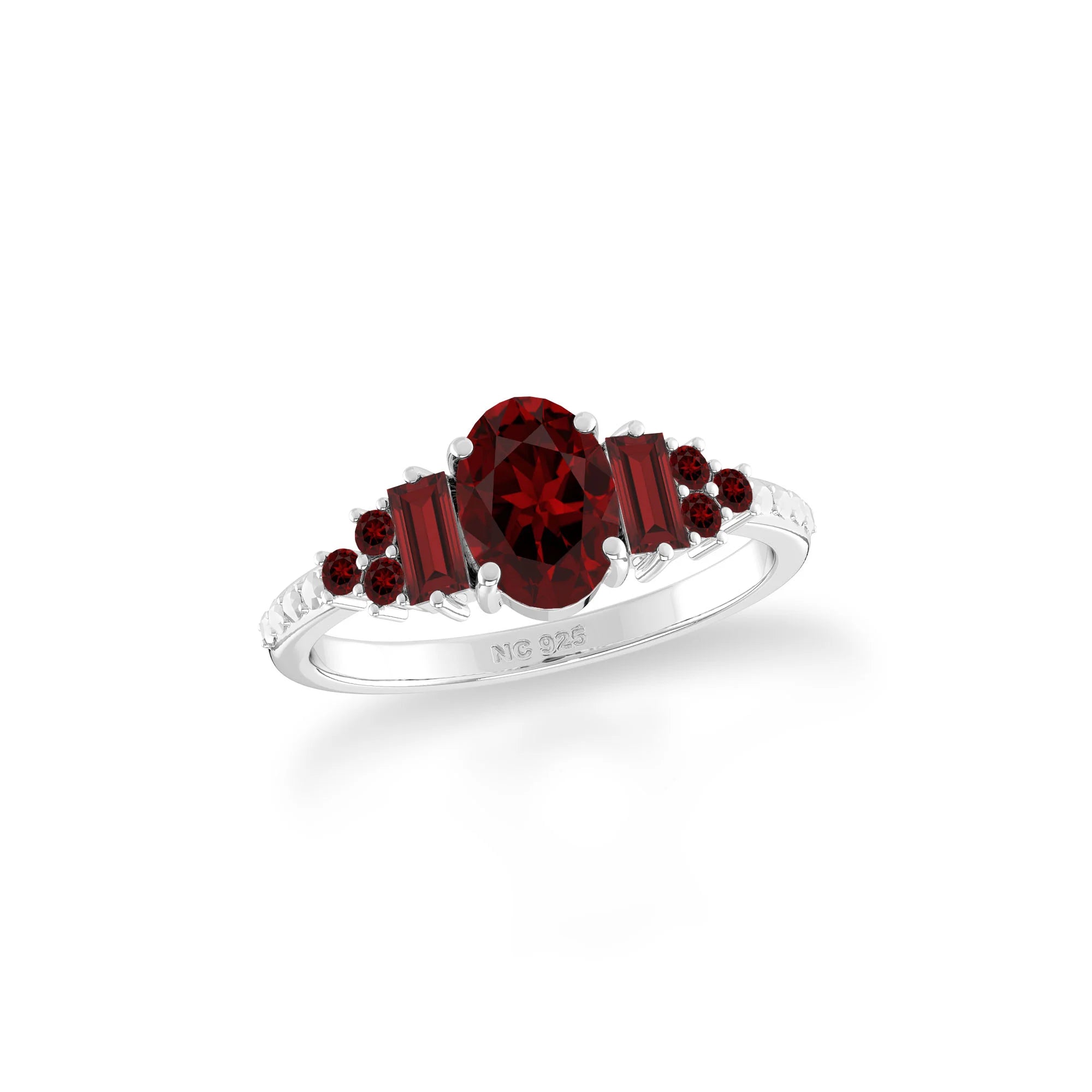 garnet prong-set ring
