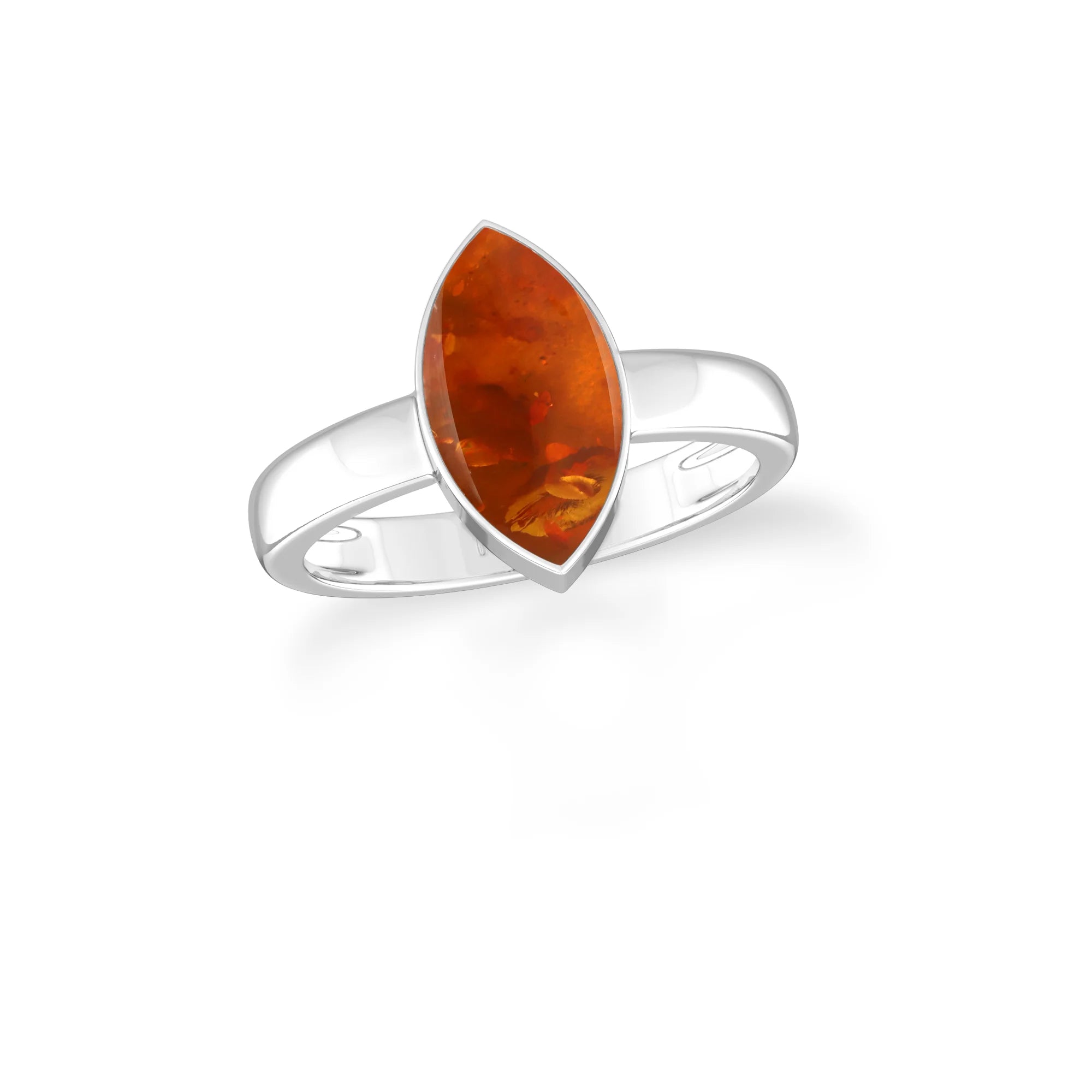 amber bezel-set ring