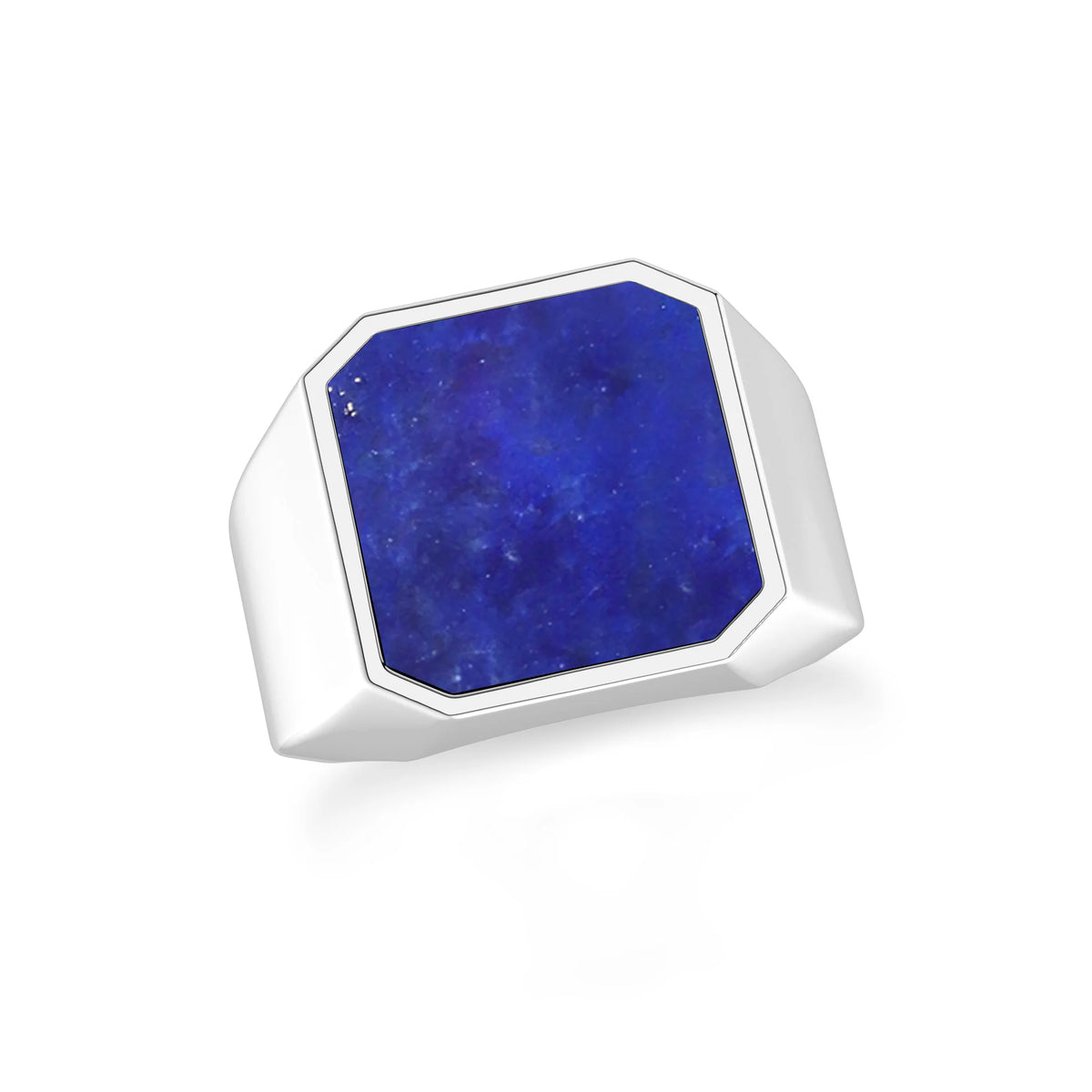 lapis lazuli men bezel-set ring