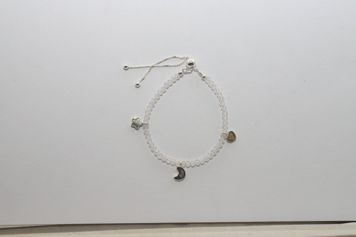 crystal quartz cut bracelet