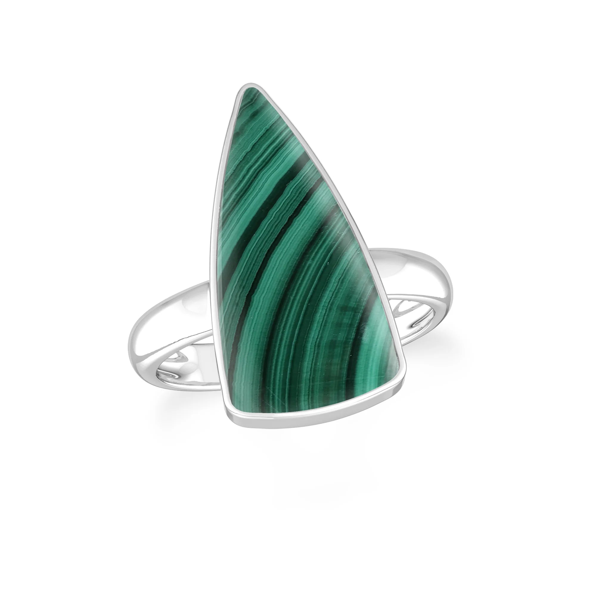 malachite bezel-set ring