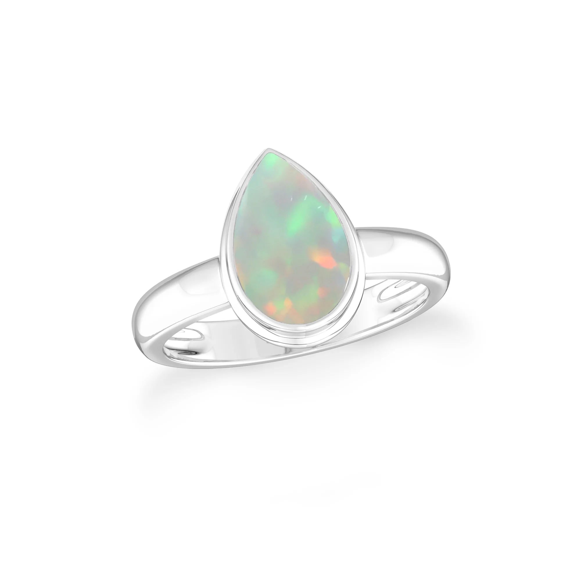 ethiopian-opal bezel-set ring