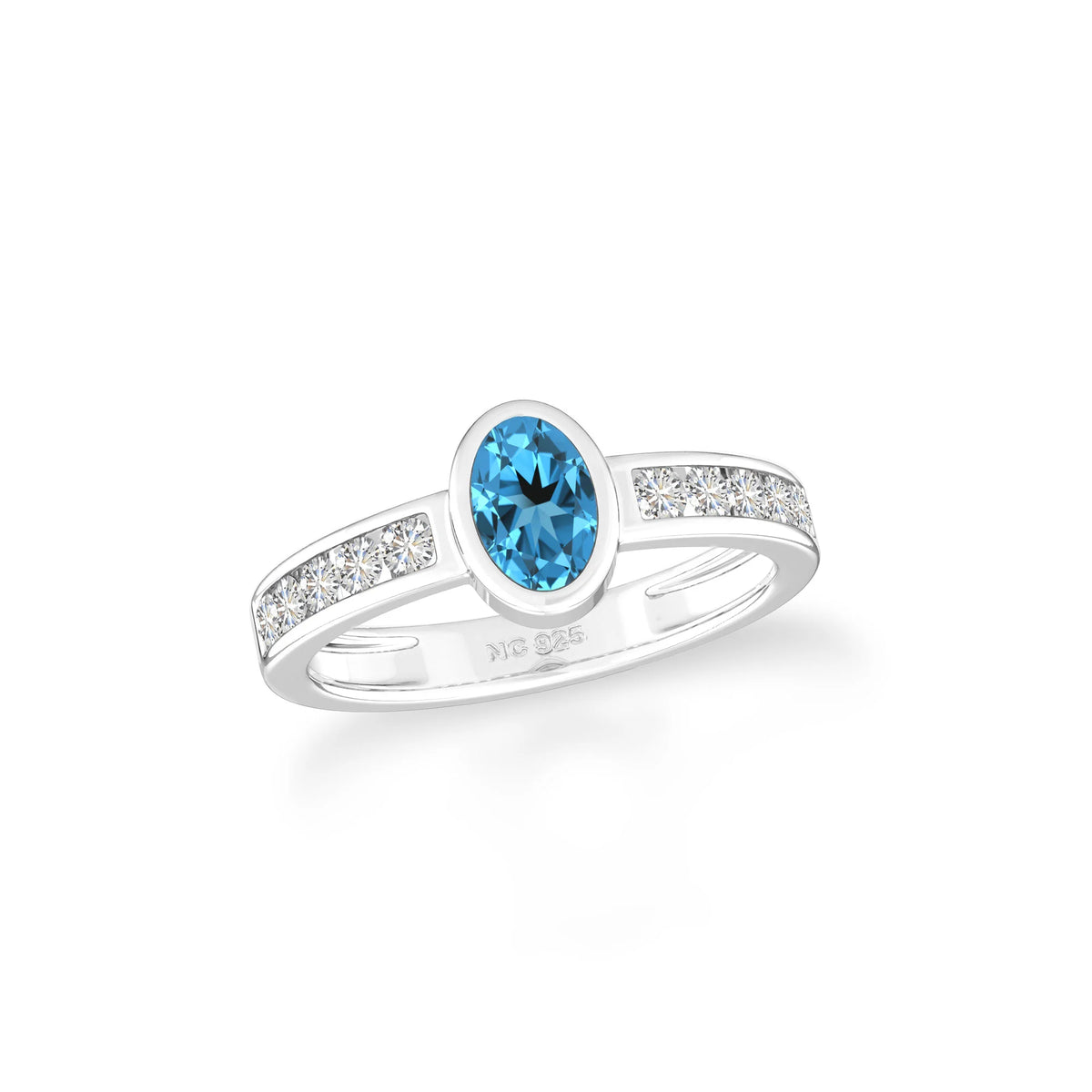 swiss blue topaz bezel-set ring