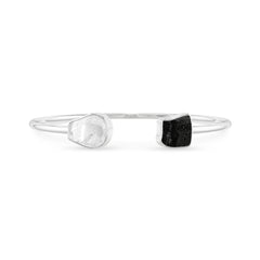 herkimer with black tourmaline twister bracelet