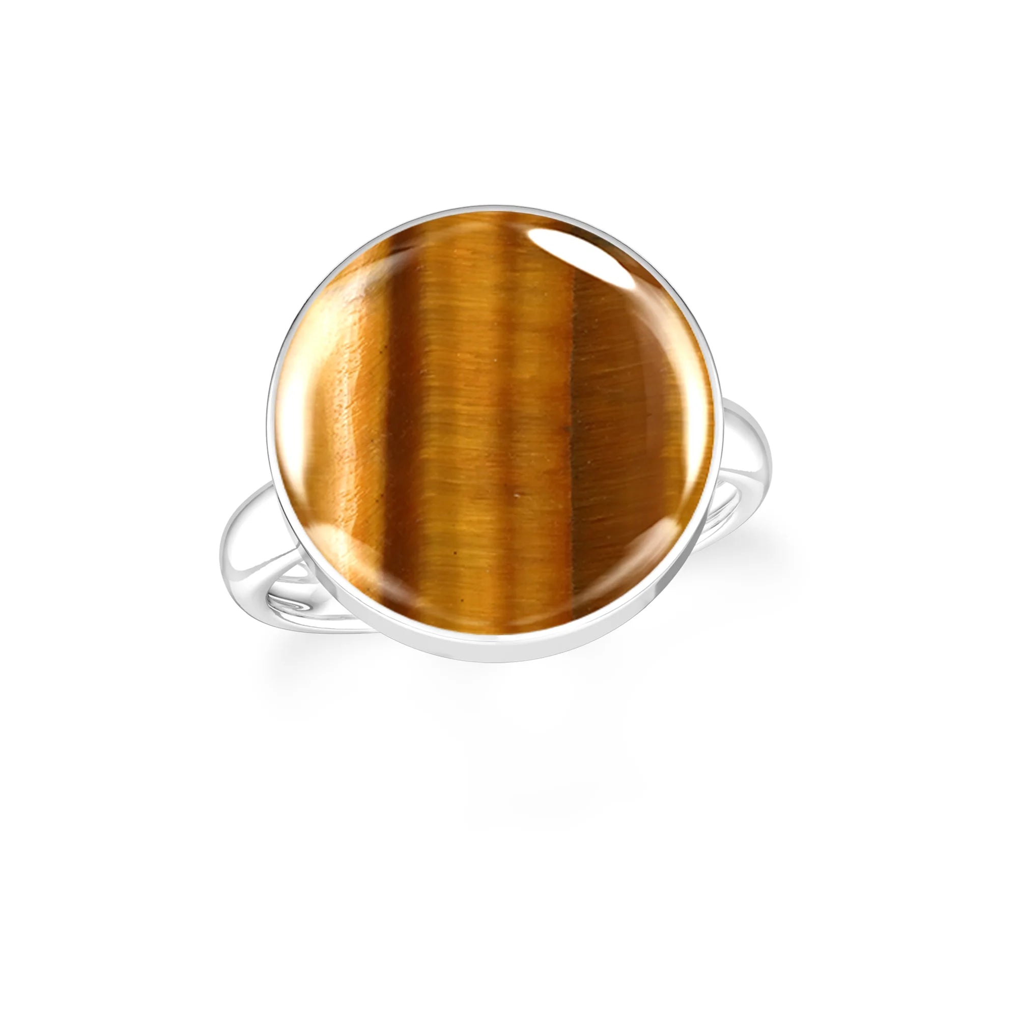 tiger-eye bezel-set ring