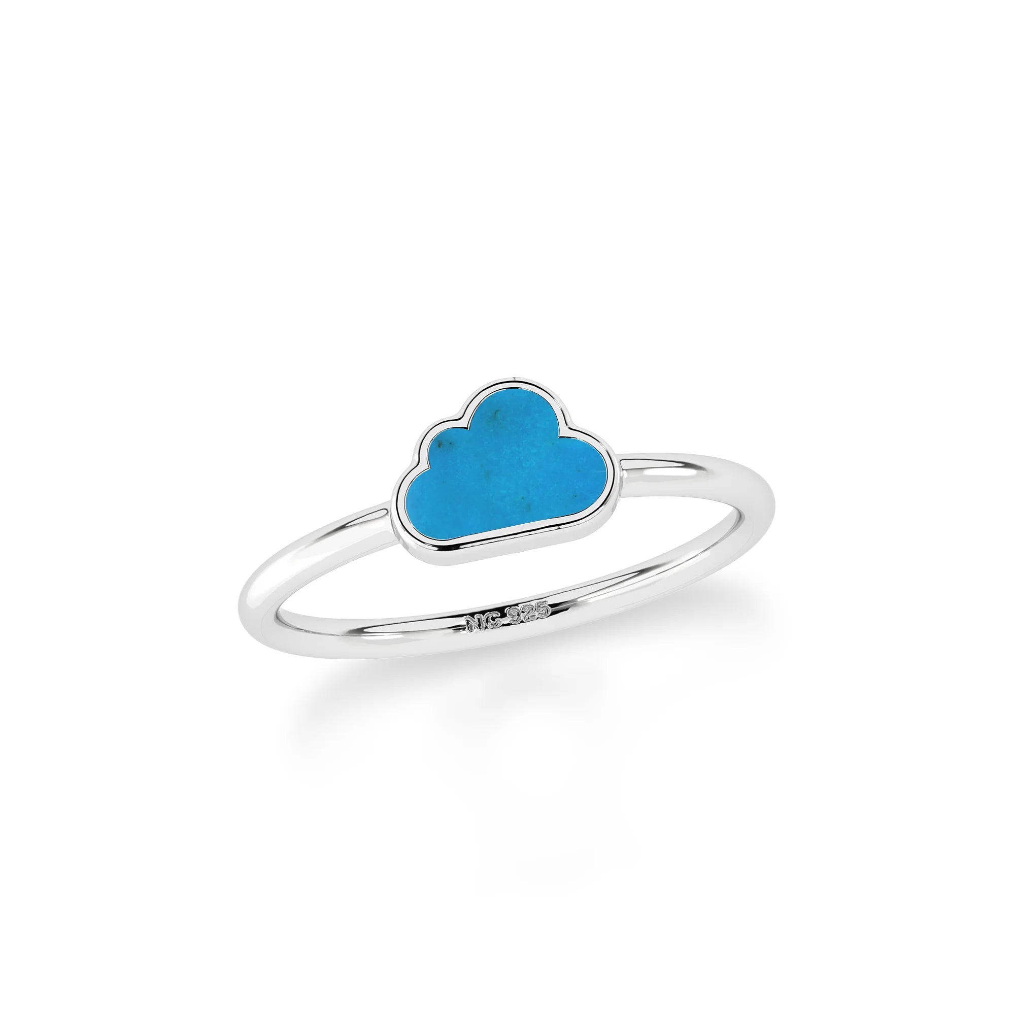 turquoise stackable bezel-set ring