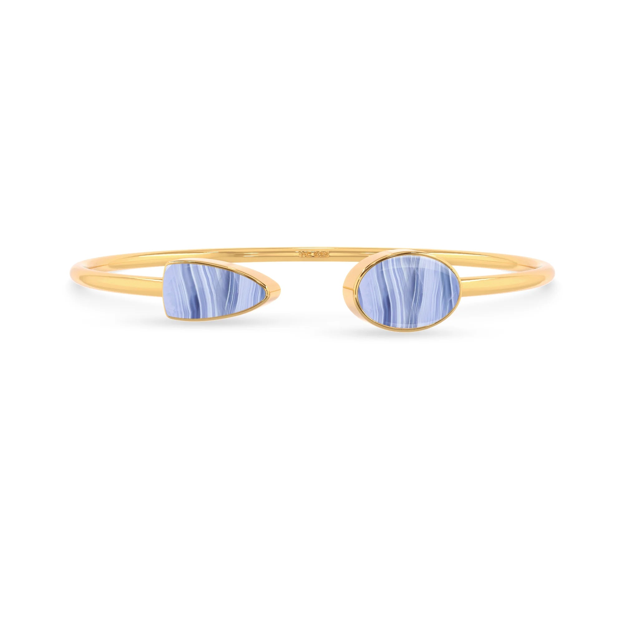 blue lace agate cab bracelet