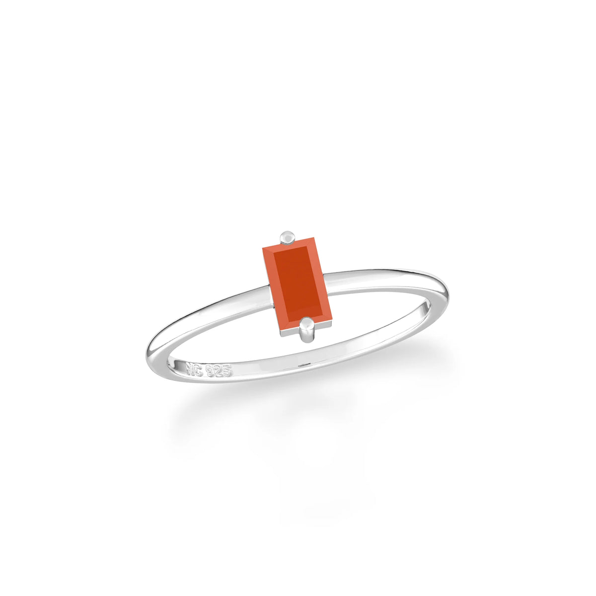 carnelian prong-set ring