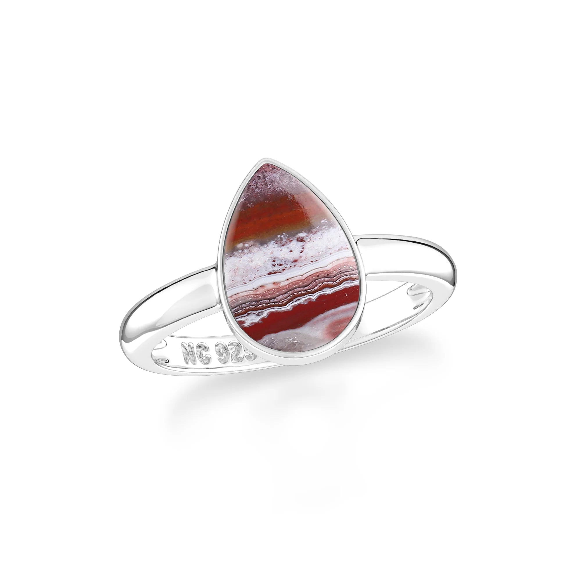 crazy-lace-agate bezel-set ring