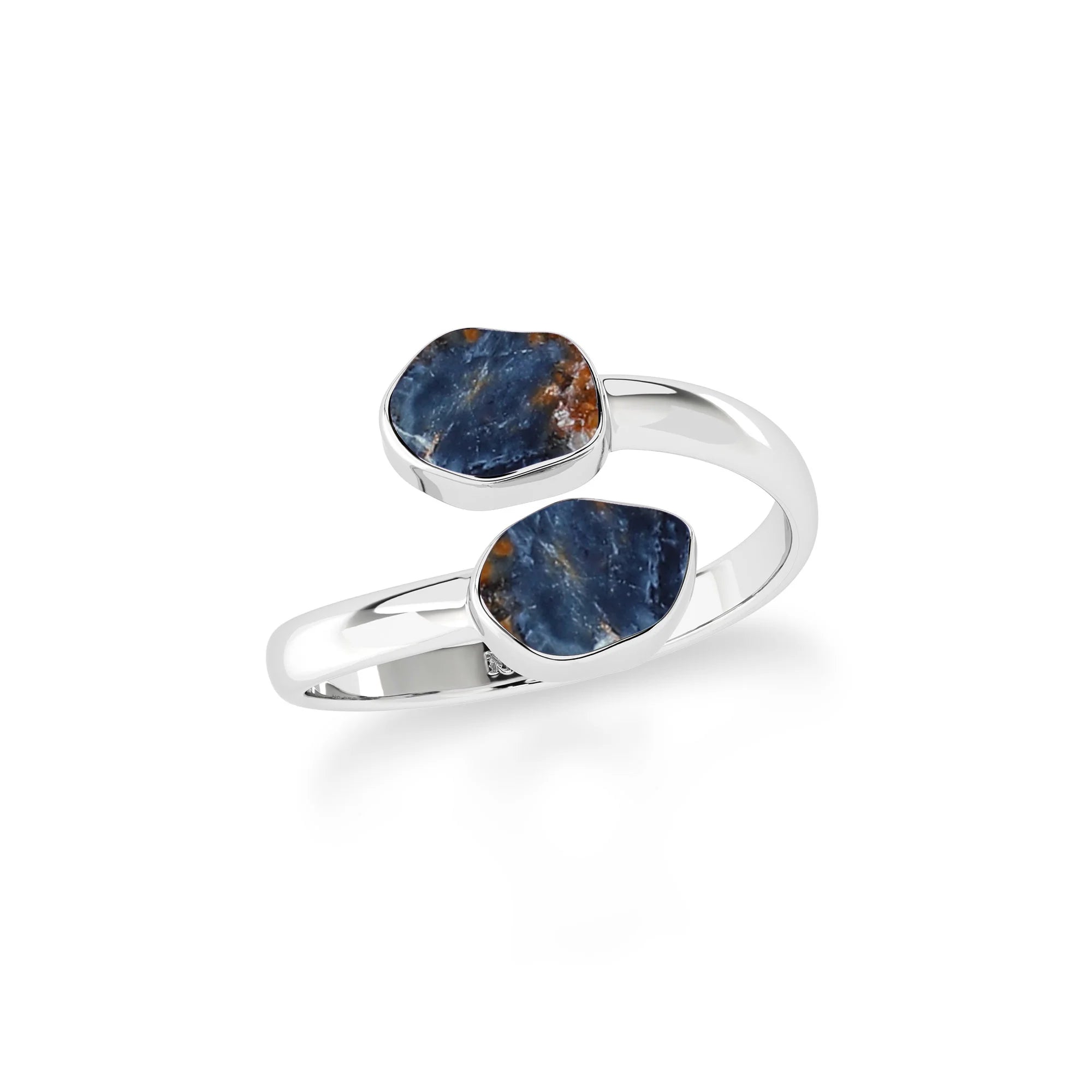 pietersite stackable bezel-set ring