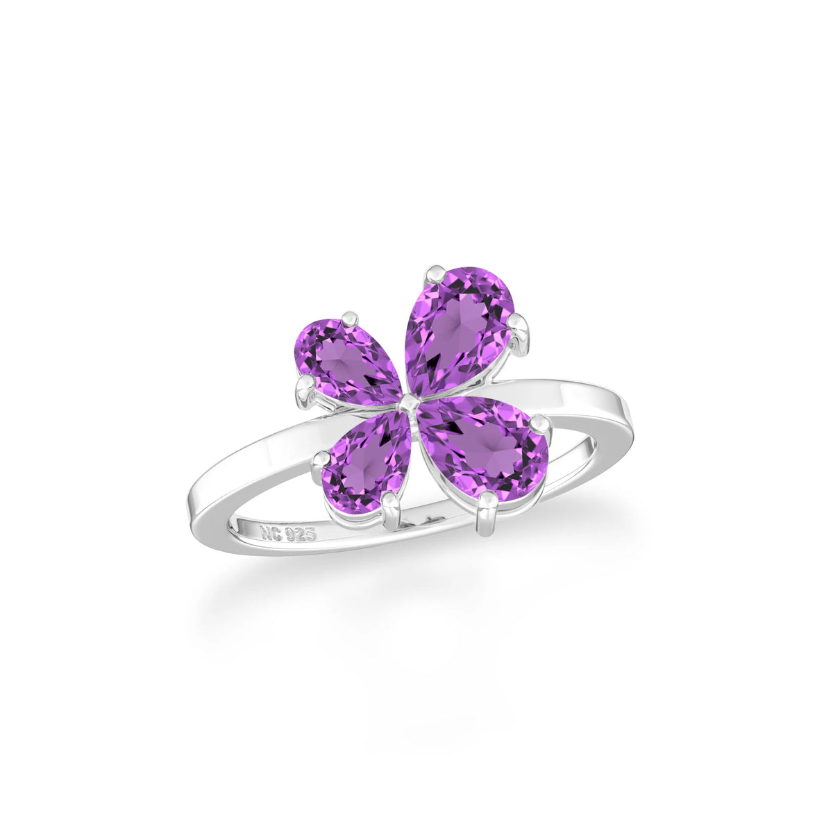 amethyst prong-set ring